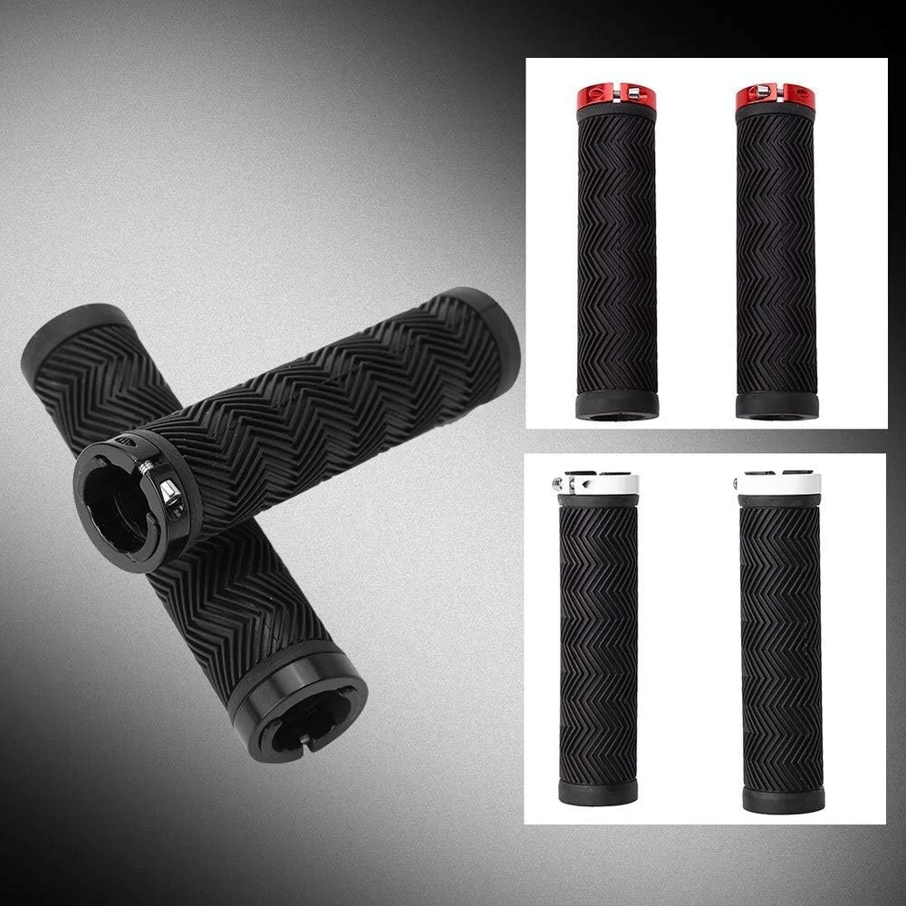 Tbest ergonomiškos dviračio vairo rankenos guminės plento dviračio mtb bmx dviračio vairo galai neslystančios užrakinamos rankenos skirtos važinėti kalnų dviračiu su vienpusiu metaliniu užraktu