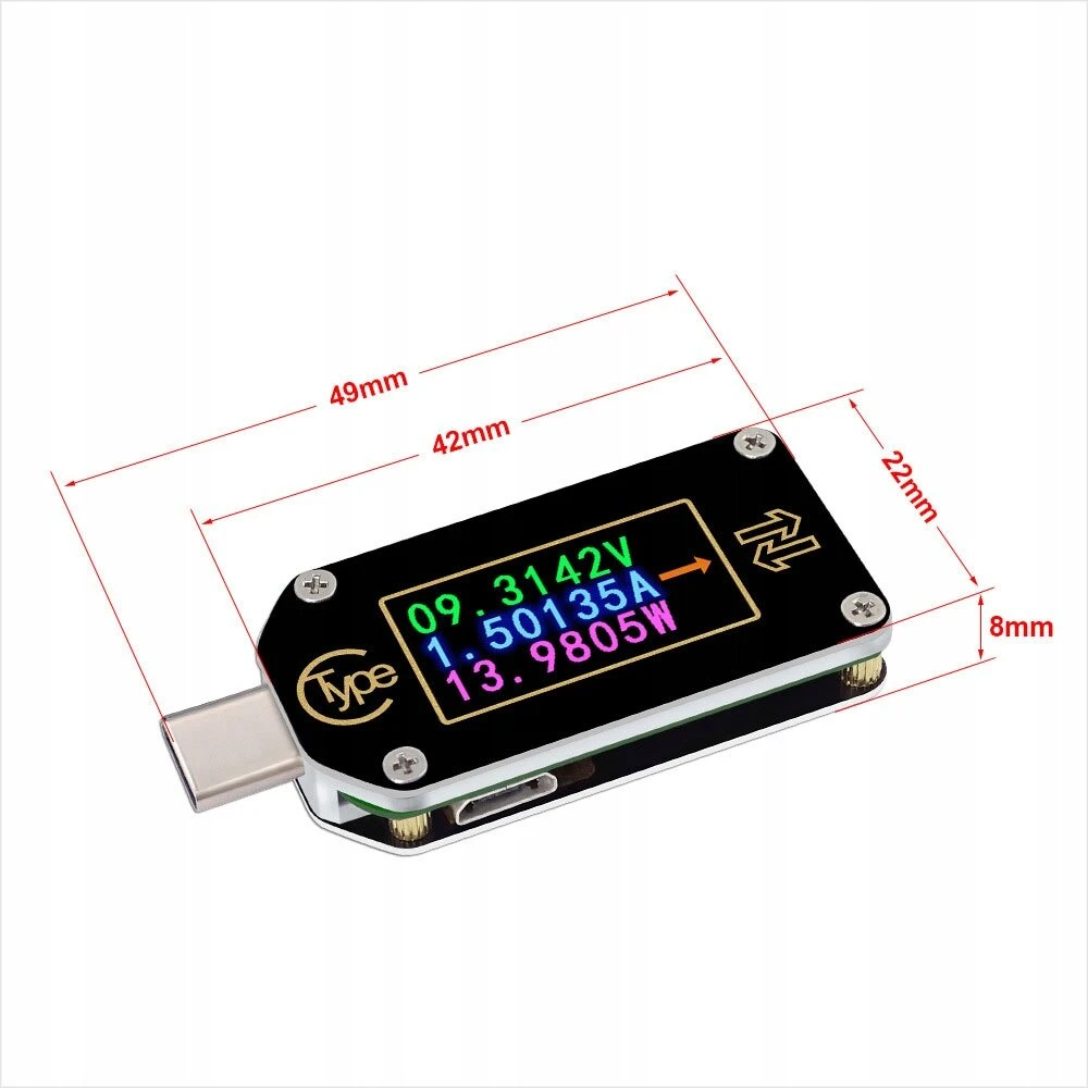 Tc66 Usb tipo C prievado matuoklis su kompiuterio programa