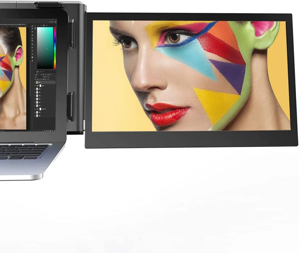 Teamgee nešiojamas monitorius nešiojamam kompiuteriui, 13,3 colio full hd ips ekranas, nešiojamojo kompiuterio monitoriaus plėtinys, skirtas mac, pc, chrome