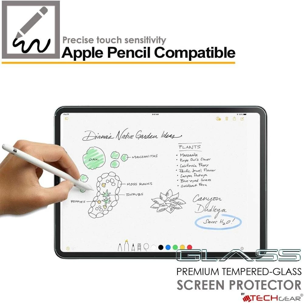 Techgear stiklo ekrano apsauga, suderinama su ipad pro 11 (4-os, 3-ios, 2-os, 1-os kartos), ipad air 4-os, 5-os kartos grūdinto stiklo ekrano apsauga
