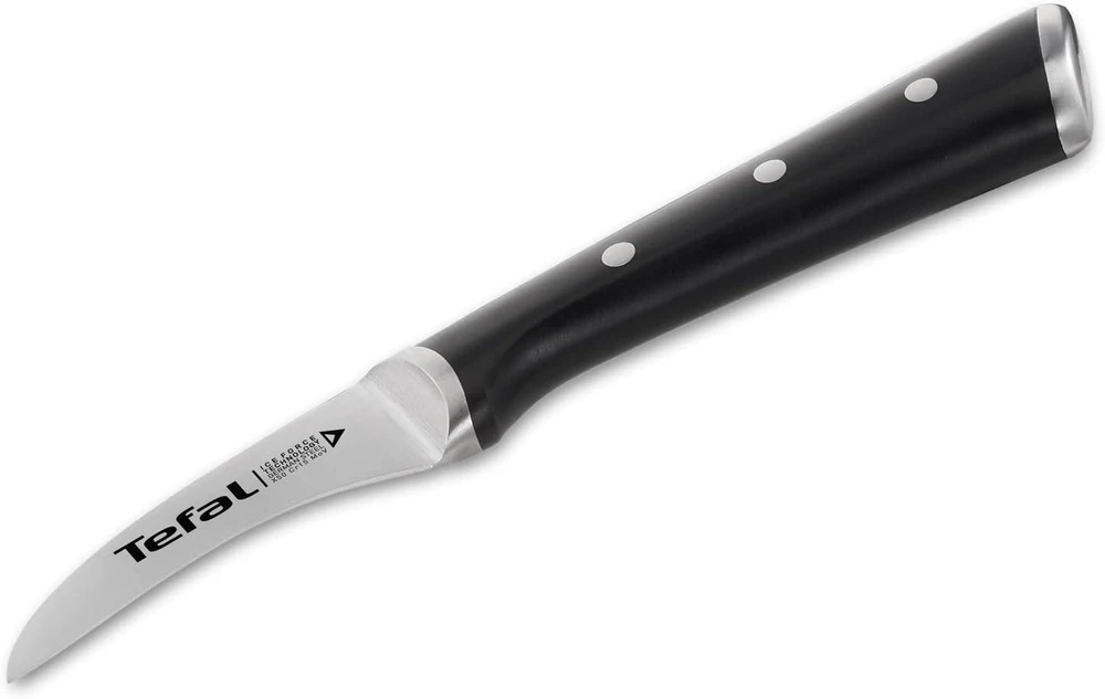 Tefal Ice Force K23212 apvalus peilis daržovėms, 7 cm ašmenys, apsauga nuo korozijos, rankų apsauga, nerūdijantis plienas, juodas
