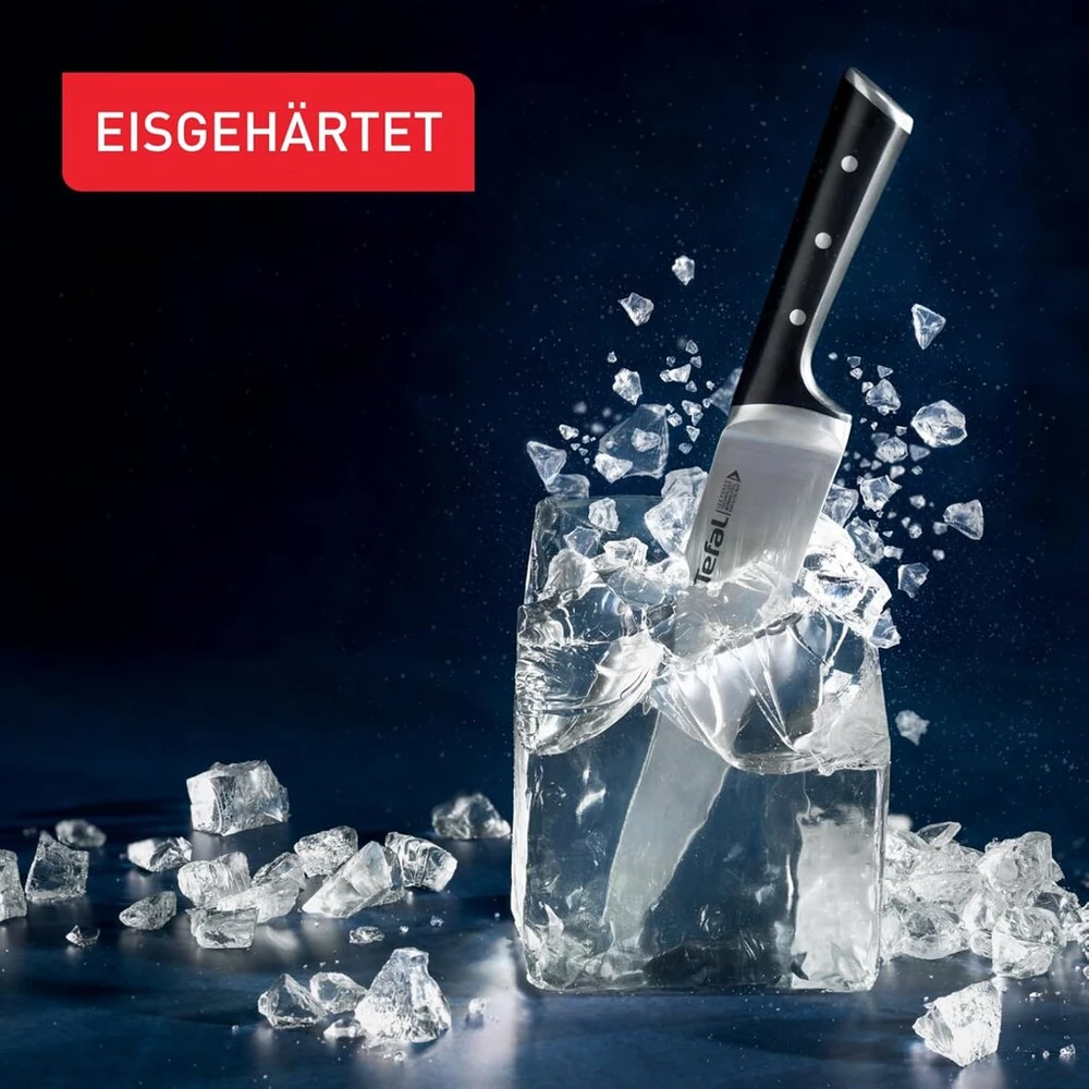 Tefal Ice Force K23212 apvalus peilis daržovėms, 7 cm ašmenys, apsauga nuo korozijos, rankų apsauga, nerūdijantis plienas, juodas
