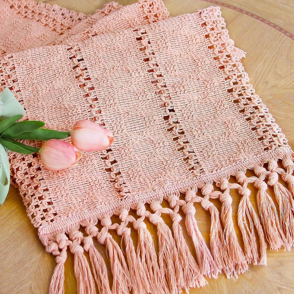 Telain rožinis stalo takelis, 183 cm ilgio, boho marmurinis stalo takelis vasarai, rožinė kambario dekoracija, kaimo stiliaus stalo takelis su kutais valgomajam ir miegamajam, rustic, nuotakos vakarėliui (12 x 72)