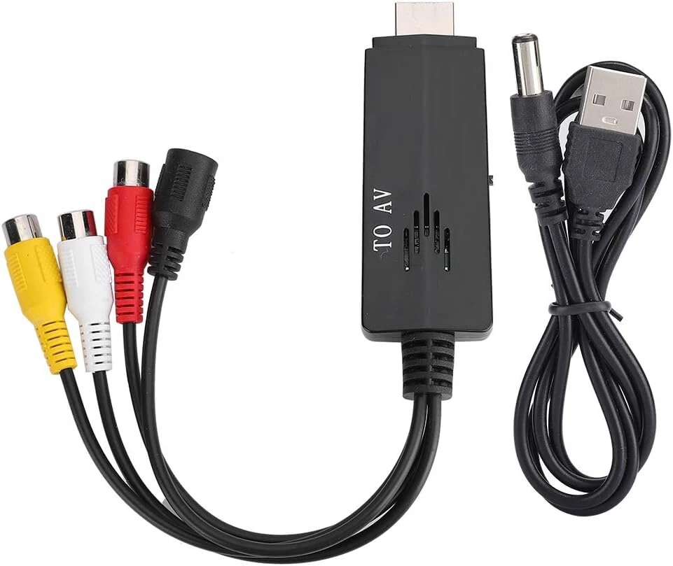 Televizorius Av į hdmi adapterio kabelis iš vyriško į moterišką rca įvesties hdmi keitiklio kabelį 1080p hd keitiklio kabelio išvesties vaizdo garso adapteris vyriškas komponentas, skirtas tv vcr dvd, palaiko pal ntsc