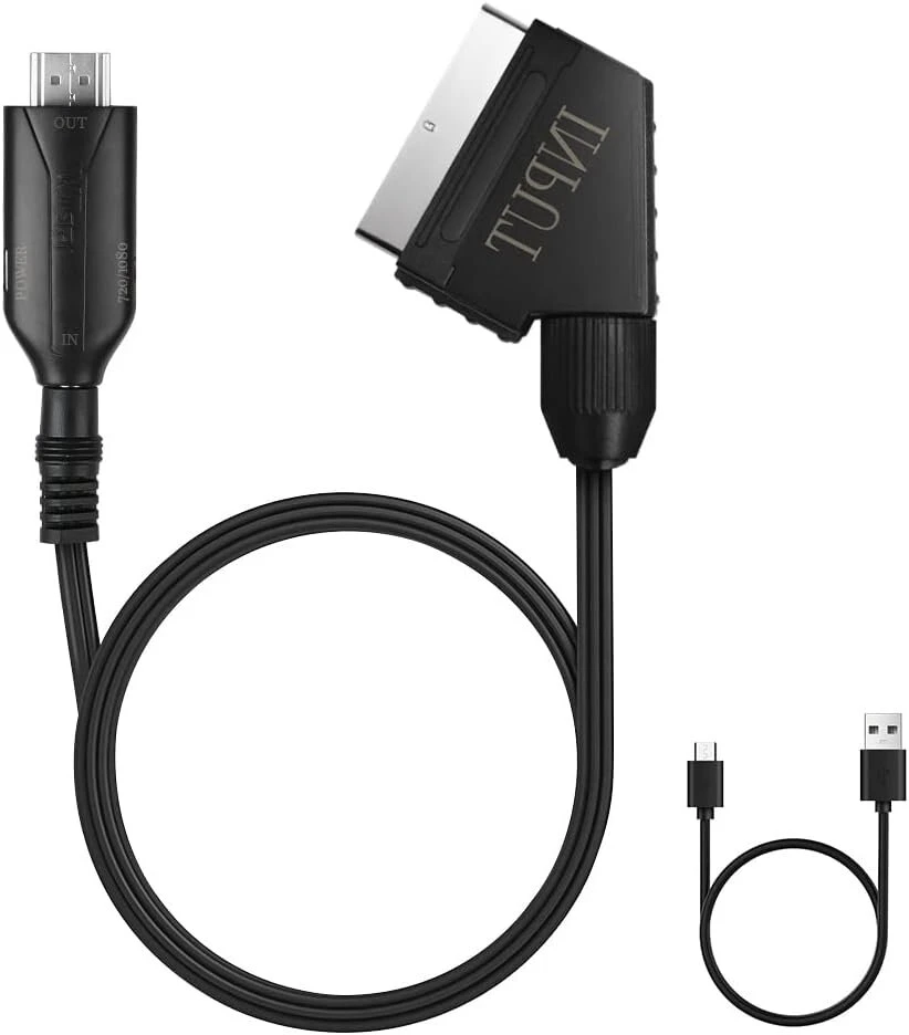 Televizorius Axfee scart į hdmi konverteris - viskas viename su scart įvesties kabeliu ir hdmi išvesties prievadu, hd 1080p vaizdo ir garso adapteris, skirtas hdtv stb vhs XBOX ps3 sky dvd blu-ray