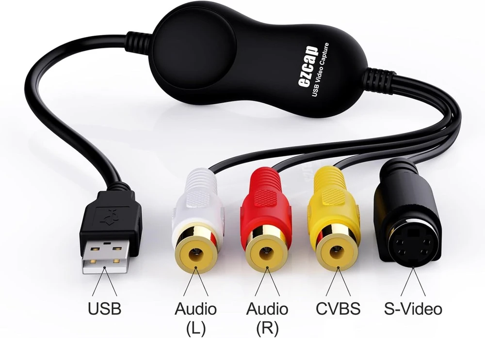 Televizorius Docooler Usb 2.0 Uvc vaizdo įrašymo plokštė, vhs į skaitmeninį konverteris, vaizdo įrašymo dėžutė palaiko cvbs ir s video įvestį, konvertuoja vhs/dvd, vaizdo grotuvą, vaizdo kamerą, žaidimų grotuvą į pc/nešiojamąjį kompiuterį