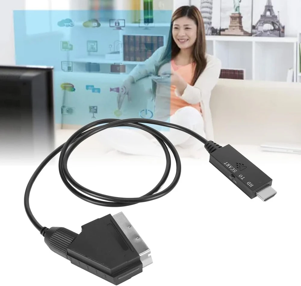 Televizorius Hd į scart kabelio konverterio adapteris palaiko pal ntsc hd multimedijos sąsają į scart kabelį, skirtą tv vhs vcr dvd