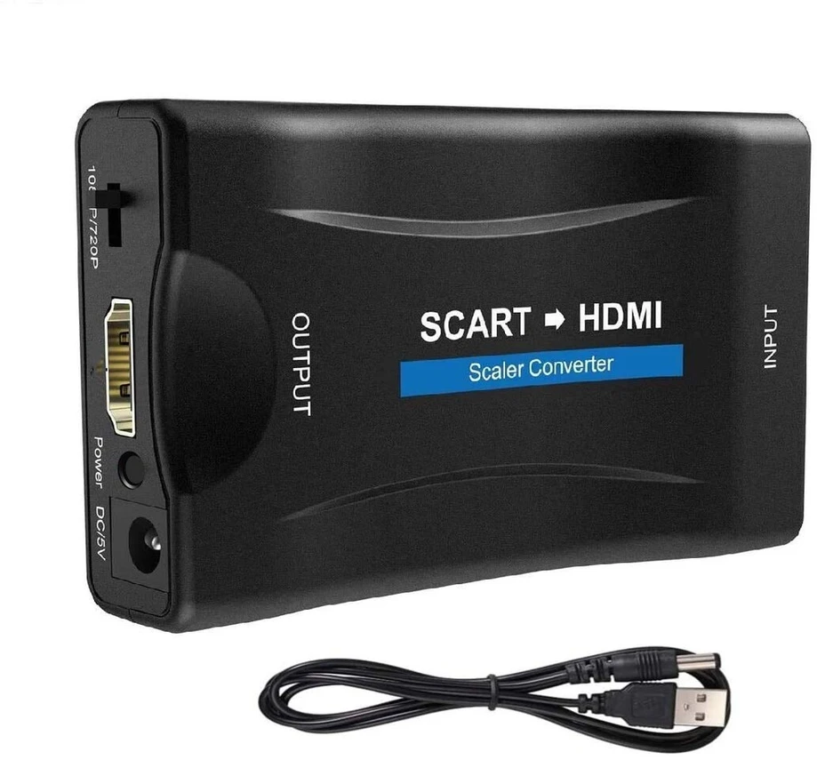 Televizorius Scart į Hdmi adapteris Scart konverteris analoginis įėjimas į 720p/1080p vaizdo garso adapterį, skirtą Hdtv Stb Vhs XBOX Ps3 Sky Dvd Crt Blu-ray
