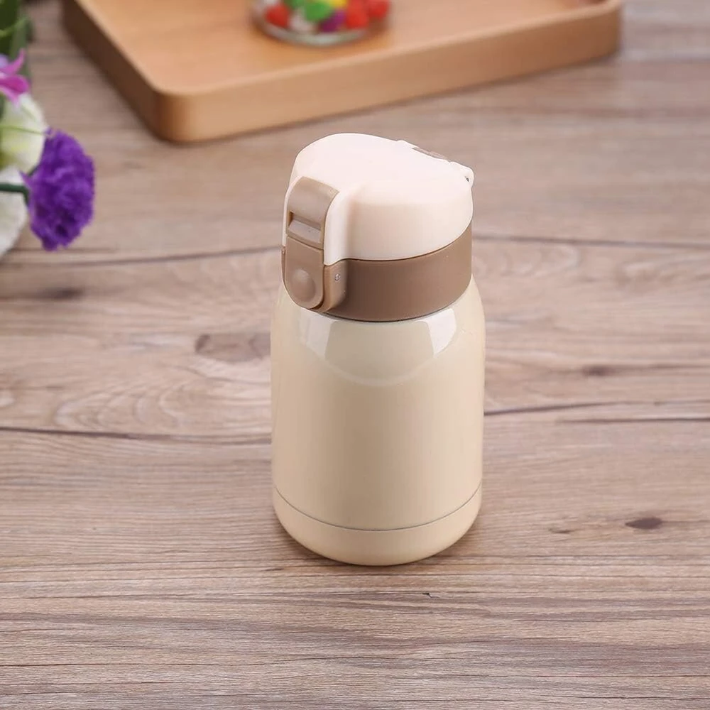Termo vandens butelis 200 ml, nerūdijančio plieno, nepralaidus, be Bpa, termo kolba mokyklai, sportui, laukui, sporto salei, 6,5x13 cm (180 ml)