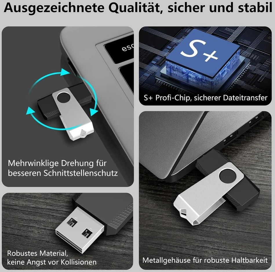 Tewene Usb atmintinės 2 Gb, 20 vnt. rinkinys, juodos, su suktuku