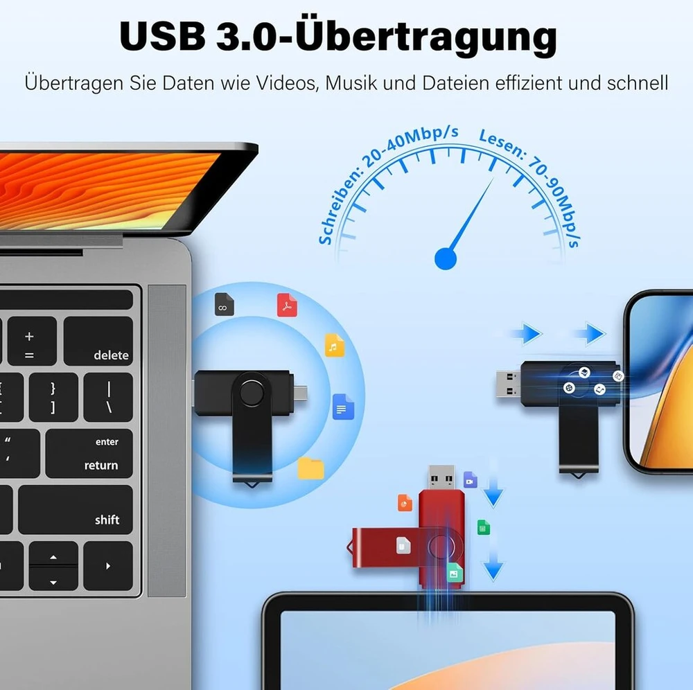 Tewene Usb-c 64gb atmintinė (2 vnt.), Usb 3.0, 2in1