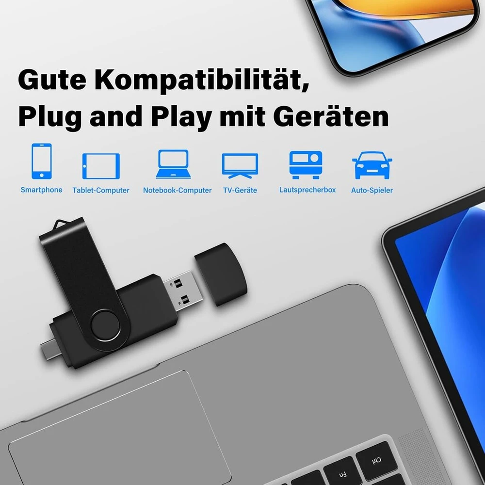 Tewene Usb-c 64gb atmintinė (2 vnt.), Usb 3.0, 2in1