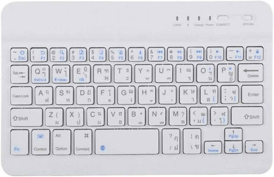 Thai Language itin plona bluetooth klaviatūra, tinkama android/ios/windows sistemoms