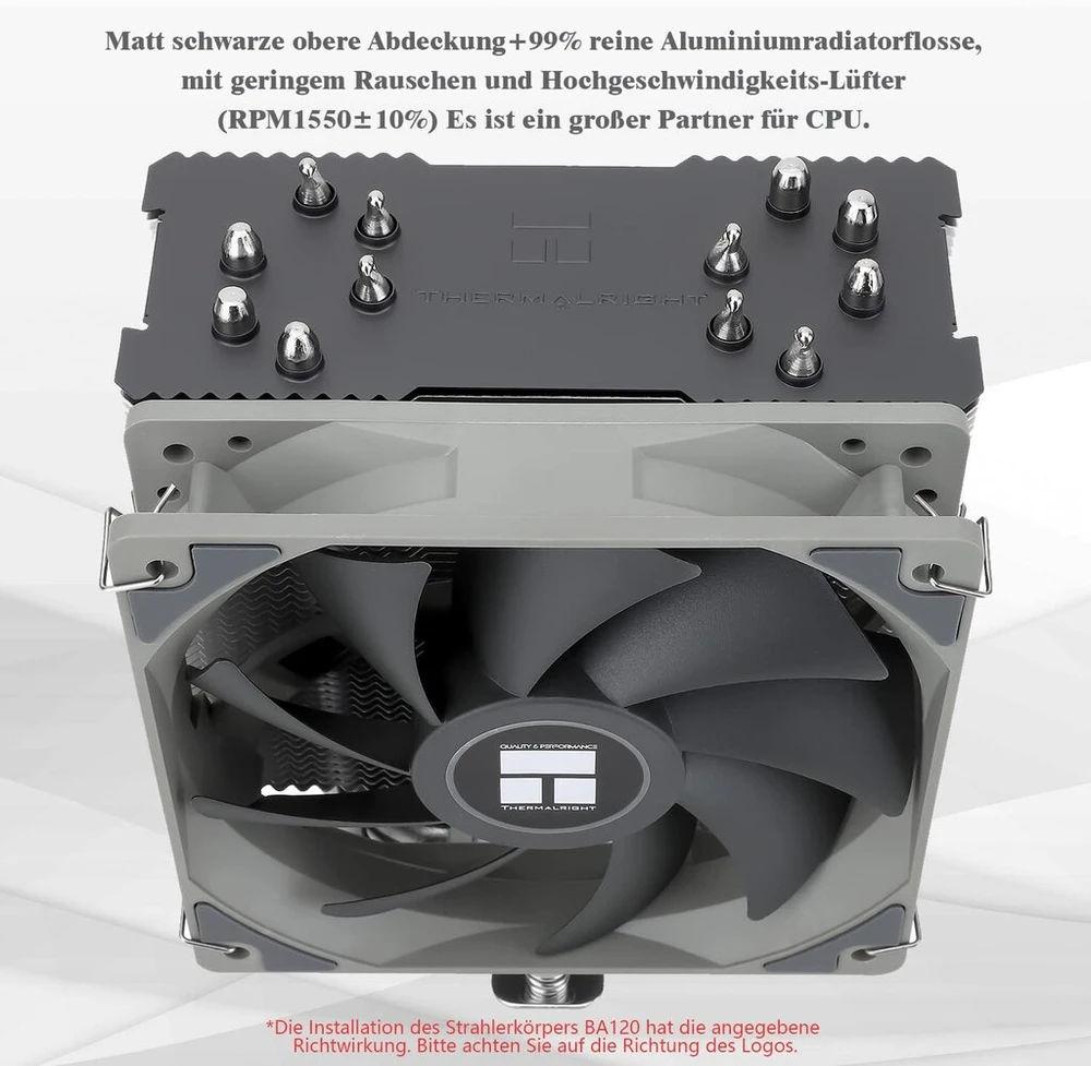 Thermalright Ba120 Cpu oro aušintuvas, 6 šilumos vamzdeliai, tl-c12c pwm tylus ventiliatorius cpu aušintuvas su s-fdb guoliais, 154 mm aukščio, skirtas am4/am5/intel 1700/1851/1150/1151/1155/1156/1200, pc aušintuvas