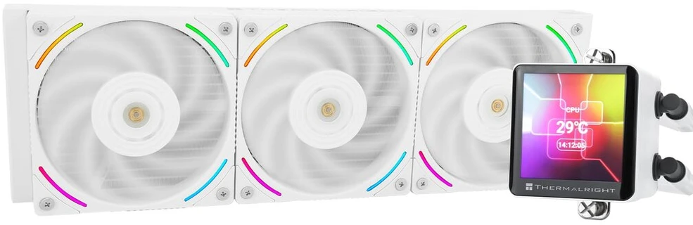 Thermalright Frozen Vision 360 Baltas Aio vandens aušintuvas, 2.88 colių kvadratinis Ips Lcd ekranas, 2150 Rpm didelis greitis, suderinamas su Amd/am4/am5 ir Intel 1150/1151/1200/20xx/1700