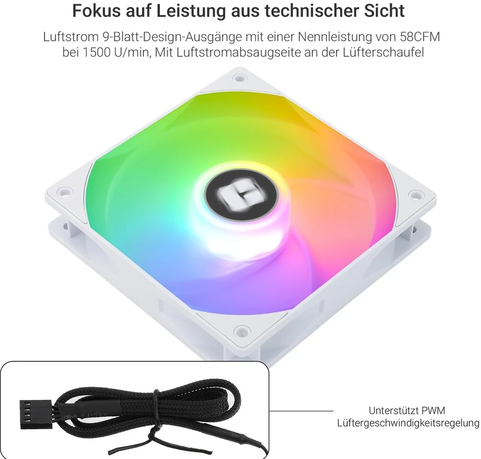 Thermalright Tl-c12rw-s V2 cpu aušintuvas 120 mm atvirkštinis ventiliatorius su argb apšvietimu, pc pwm tylus kompiuterio ventiliatorius su 1500 aps/min greičiu, baltas cpu aušinimo ventiliatorius