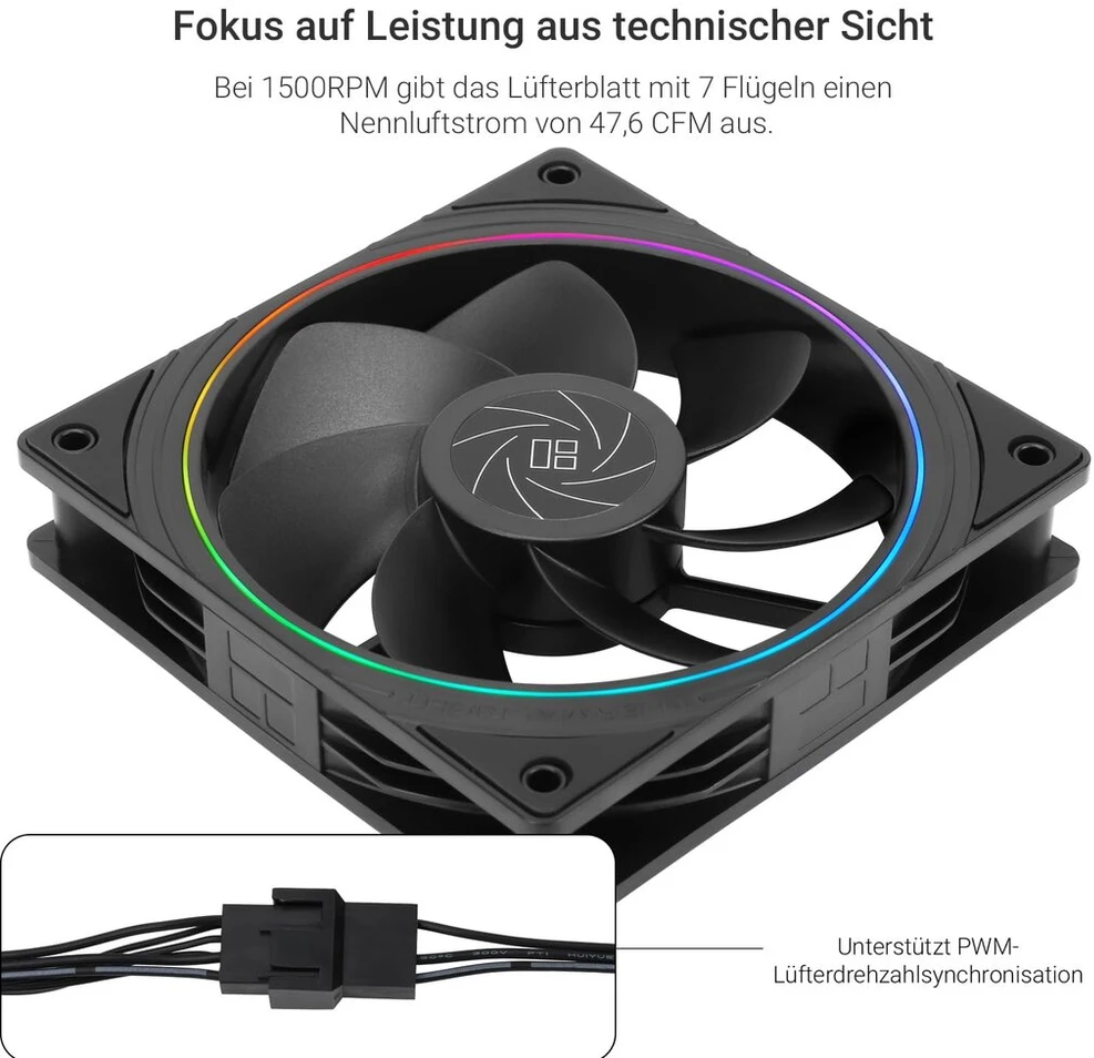 Thermalright Tl-s12r X3 cpu aušintuvas 120 mm atvirkštinis ventiliatorius korpuso aušintuvas su argb apšvietimu, cpu aušintuvas su 1500 aps./min greičiu, juodas pc pwm tylus kompiuterio ventiliatorius, ventiliatorių rinkinys