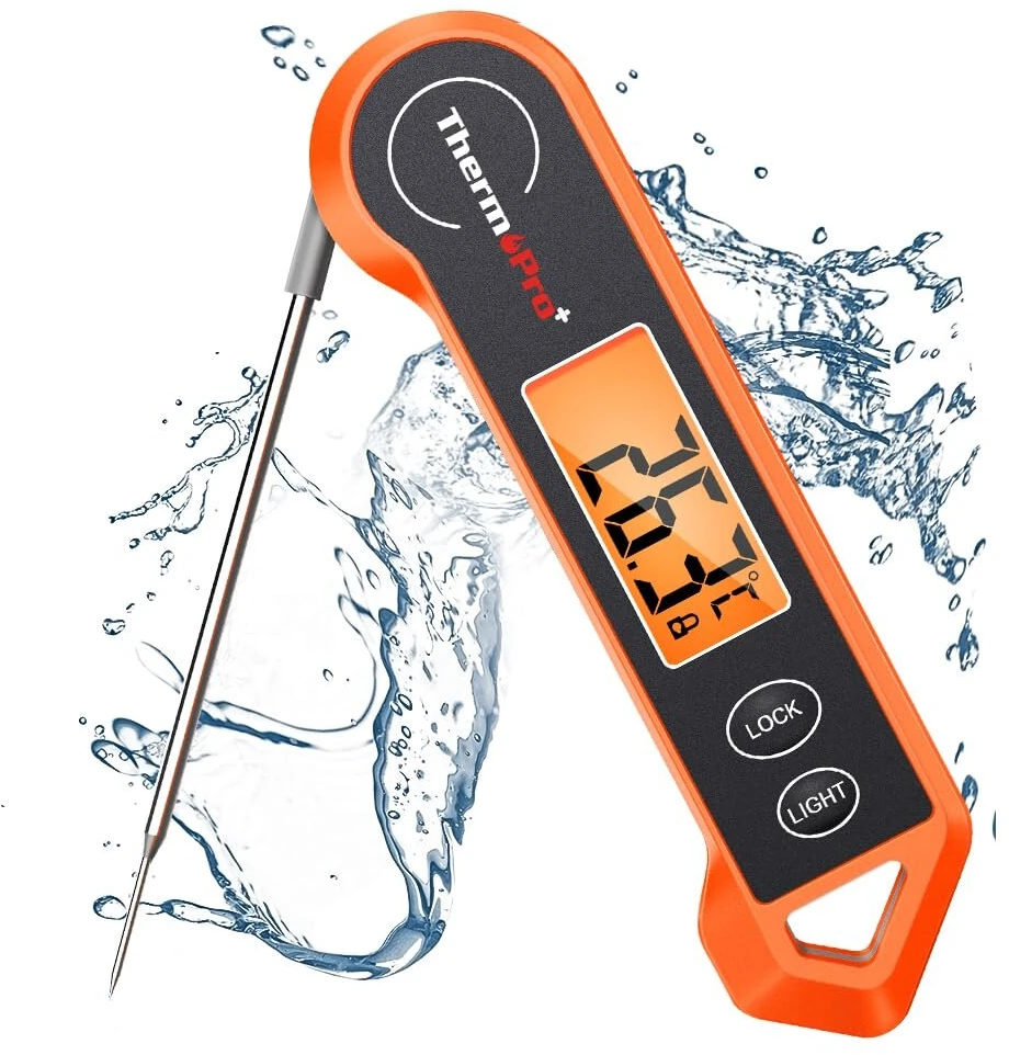 Thermopro Tp19h mėsos termometras grilio termometras skaitmeninis termometras kepimo termometras su ilgu zondu ir lcd ekranu virtuvės termometras kepsniams, maistui, arbatai, bbq, kepimui, cukrui