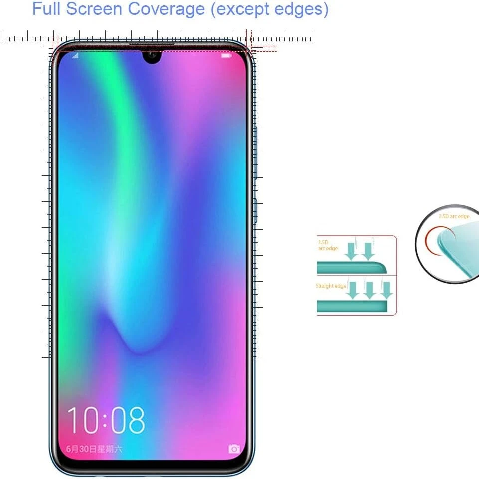 Thilive 2 vnt. ekrano apsaugų, skirtų huawei honor 10 lite/honor 20 lite/p smart 2019, grūdinto stiklo ekrano apsauga, hd clear, atspari įbrėžimams, lengvas montavimas, 9h kietumas