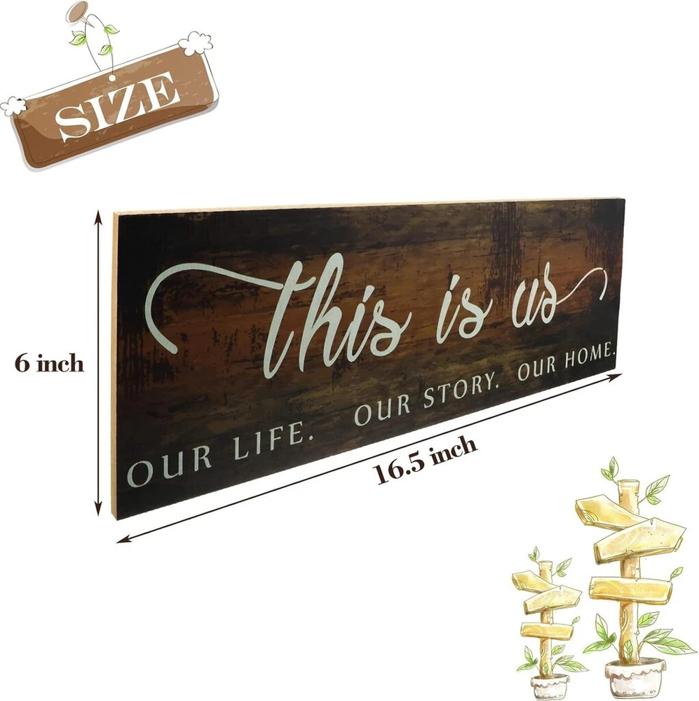 This is Us medinis sienos ženklas įkvėpimas sodybos įėjimas kaimiškos sienos lentelės menas su juokingomis citatomis (medžio spalva)