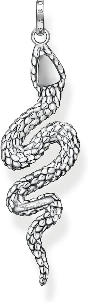 Thomas Sabo Pe945-643-11 vyriškas pakabukas gyvatė su juodais cirkonio akmenimis, 925 sidabras, pajuodintas, matmenys 56 x 15 mm, sidabras, kubinis cirkonis