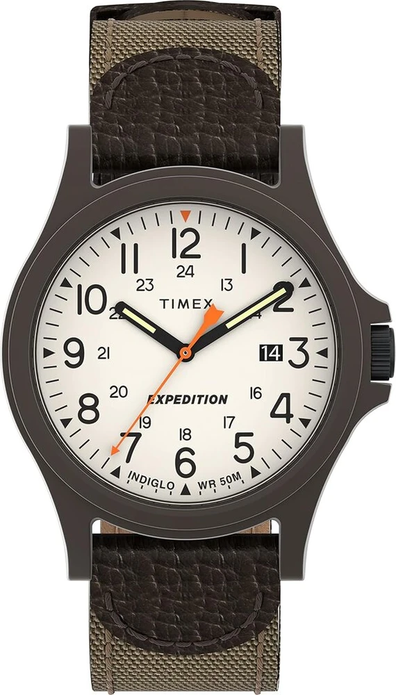 Timex Expedition Acadia 40 mm odinis dirželis vyriškas laikrodis Tw4b23700, rudas, Tw4b23700