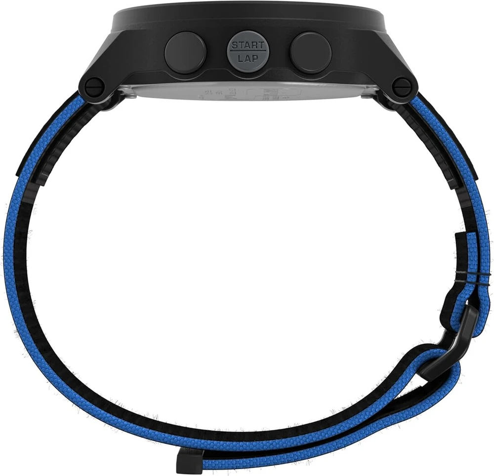 Timex Tw5m64100 vyriškas skaitmeninis kvarcinis laikrodis su elastine medžiagine apyranke, juodas, Tw5m64100-amzuk
