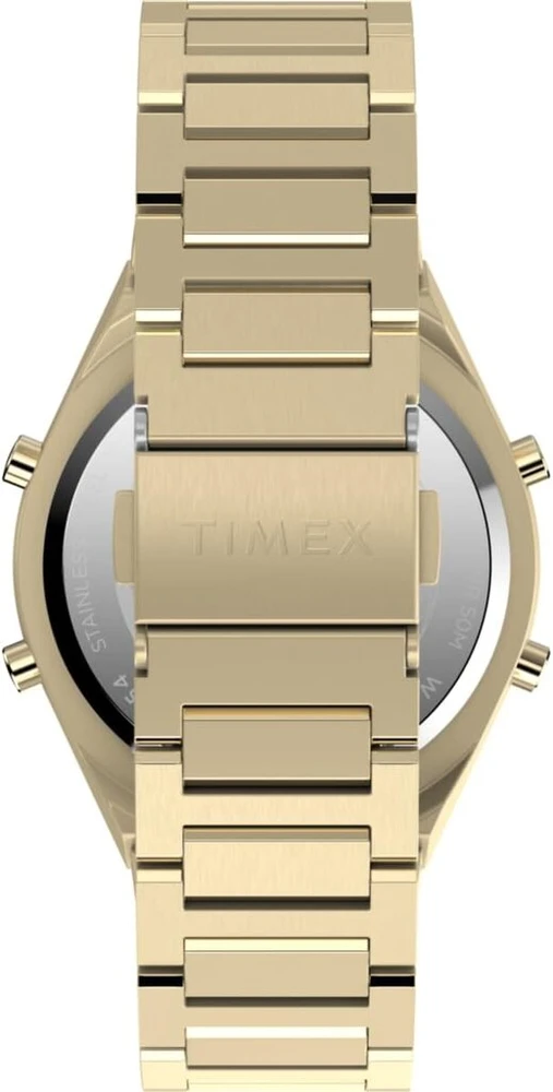 Timex vyriškas skaitmeninis kvarcinis laikrodis Q, auksinis, apyrankė