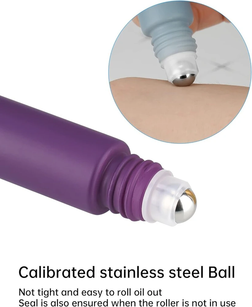 Tomorotec roll on buteliukai tušti 10 ml, 20 vnt. spalvingų eterinių aliejų roll on buteliukų su nerūdijančio plieno