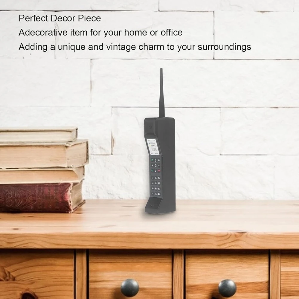 Tonysa vintažinis telefono ornamentas, 9-ojo dešimtmečio telefono rekvizitai, mobiliojo telefono ornamentas, simuliaciniai rekvizitai, nuotraukų rekvizitai, telefono modelis, retro telefono ornamentas (juodas)