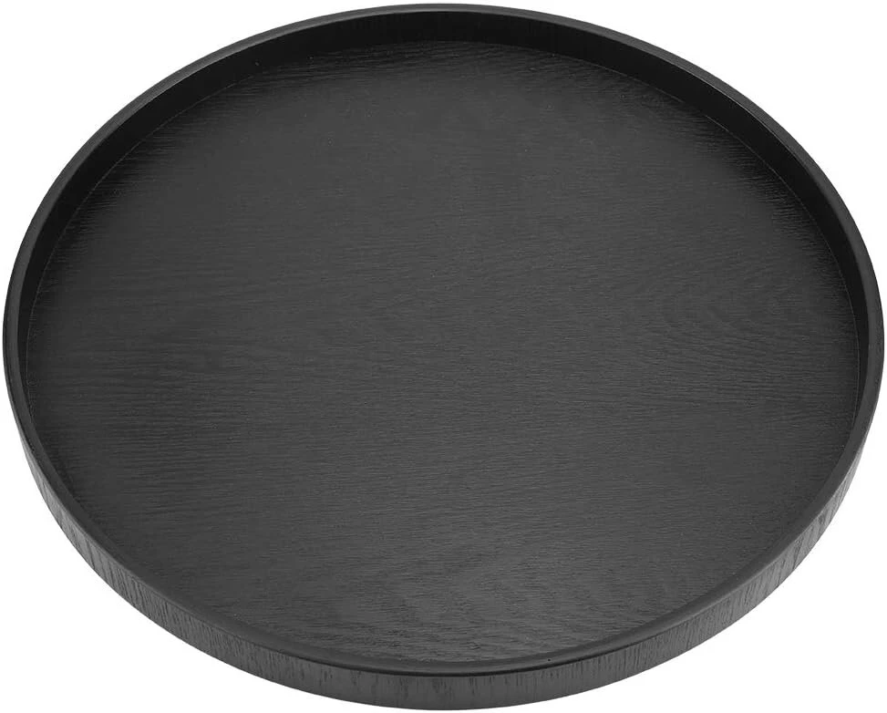 Topincn apvalios formos padėklas iš medžio masyvo maisto patiekalams, arbatai, kavai, užkandžiams, namų virtuvės restoranų padėklai 37,5 cm