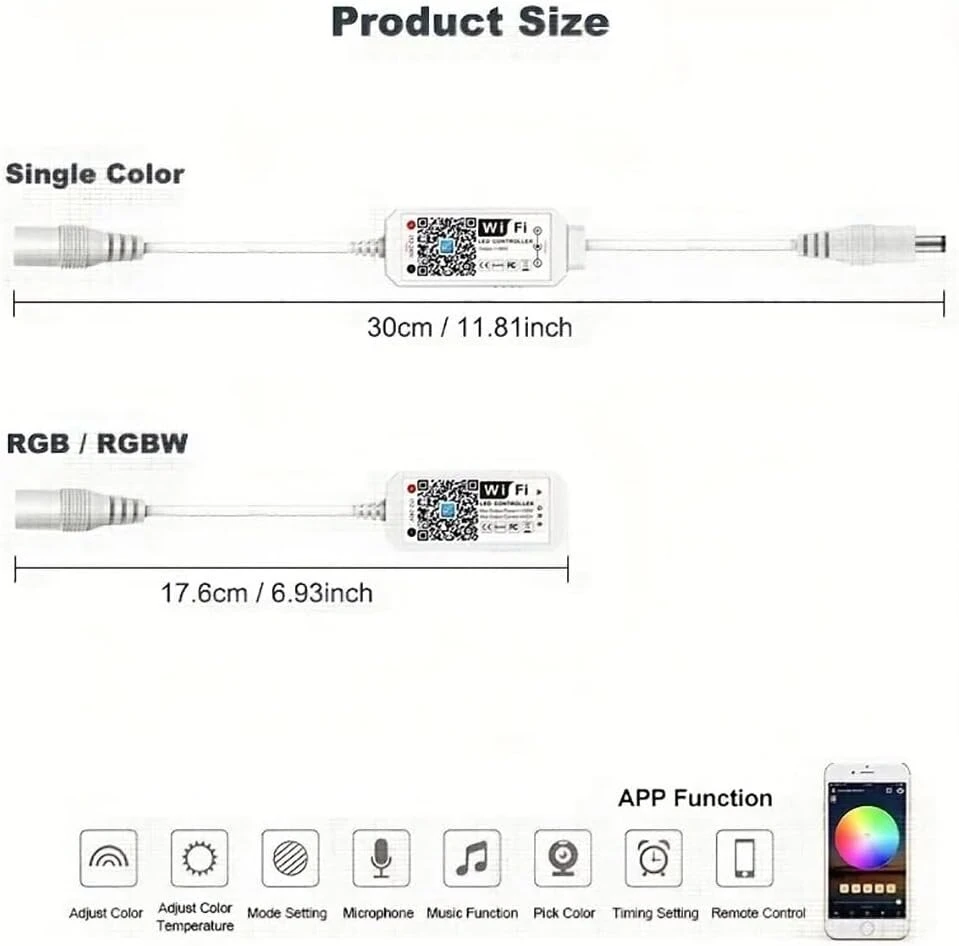 Topxcdz led išmanusis wifi valdiklis magic home dc12-24v belaidis dimerio valdiklis vienos spalvos led valdiklis, skirtas 2835 5050 5630 5730 led juostai