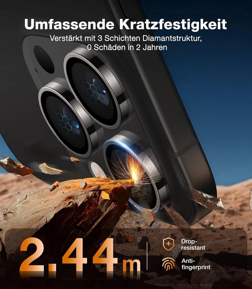 Torras, skirtas iphone 16 pro / 16 pro max kameros apsaugai [dūžiams atsparus karinis lygis ir patvarumas] atsparus įbrėžimams ir smūgiams, skirtas iphone 16 pro / 16 pro max, juodas