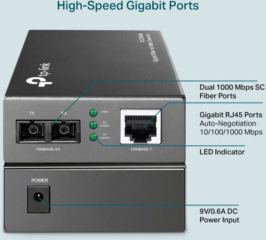 Tp-link mc200cm gigabitinis multi-mode media konverteris