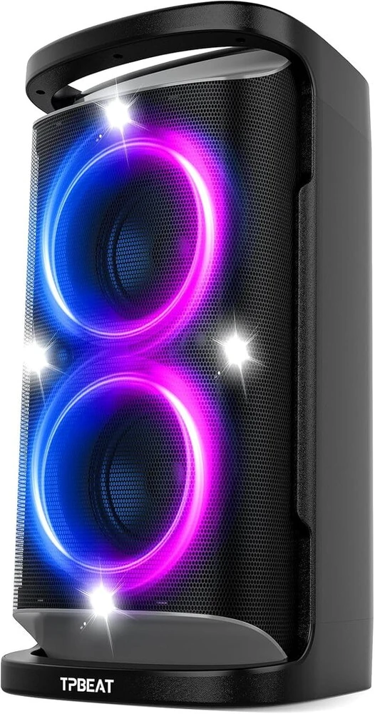 Kompiuterio kolonėlės Tpbeat didelis bluetooth garsiakalbis, party box, 160 w galingas, garsus garsas, gilūs žemi dažniai, music box didelis bluetooth su led šviesų šou, greitas įkrovimas, 15 valandų baterija, tf, aux, eq, vakarėliui, kiemui1
