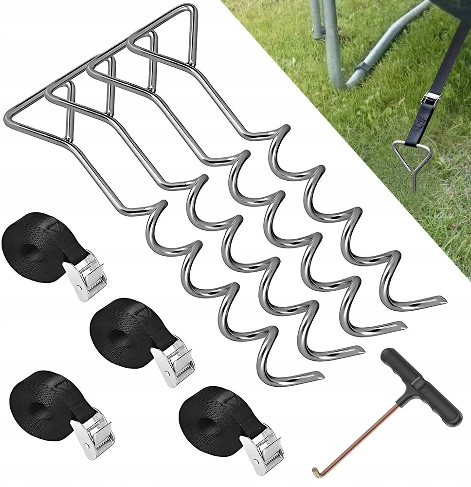 Trampolino inkarai universalus metalinis kablių rinkinys diržų komplektas