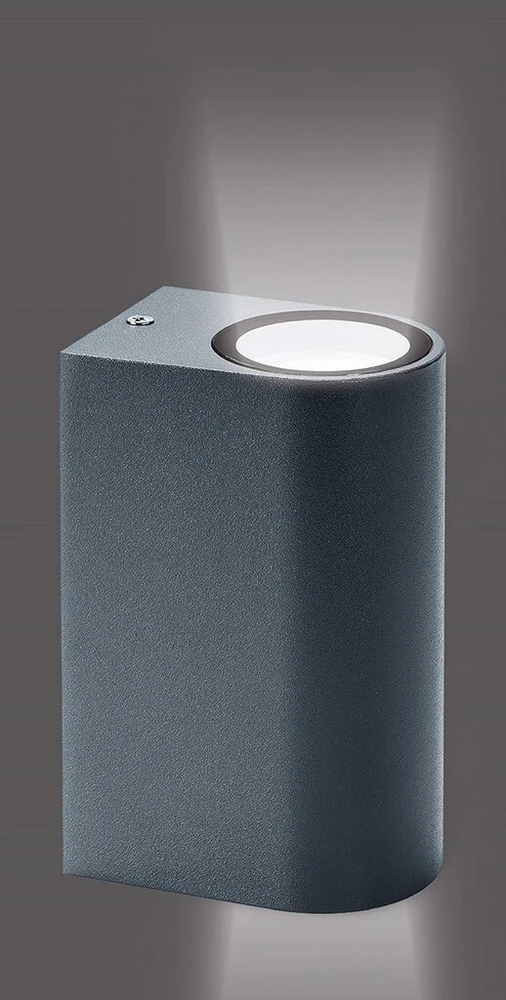 Trango ip44 aukštyn ir žemyn šviestuvas, apvalus - nerūdijančio aliuminio sieninis šviestuvas, baltas - tinka 2 x gu10 led lemputėms - lauko sieninis šviestuvas