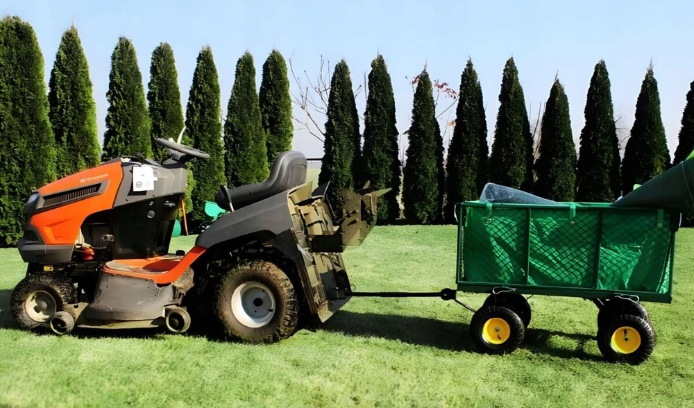 Transportinis sodo vežimėlis max 400 kg atidaromi šonai pripučiami ratai