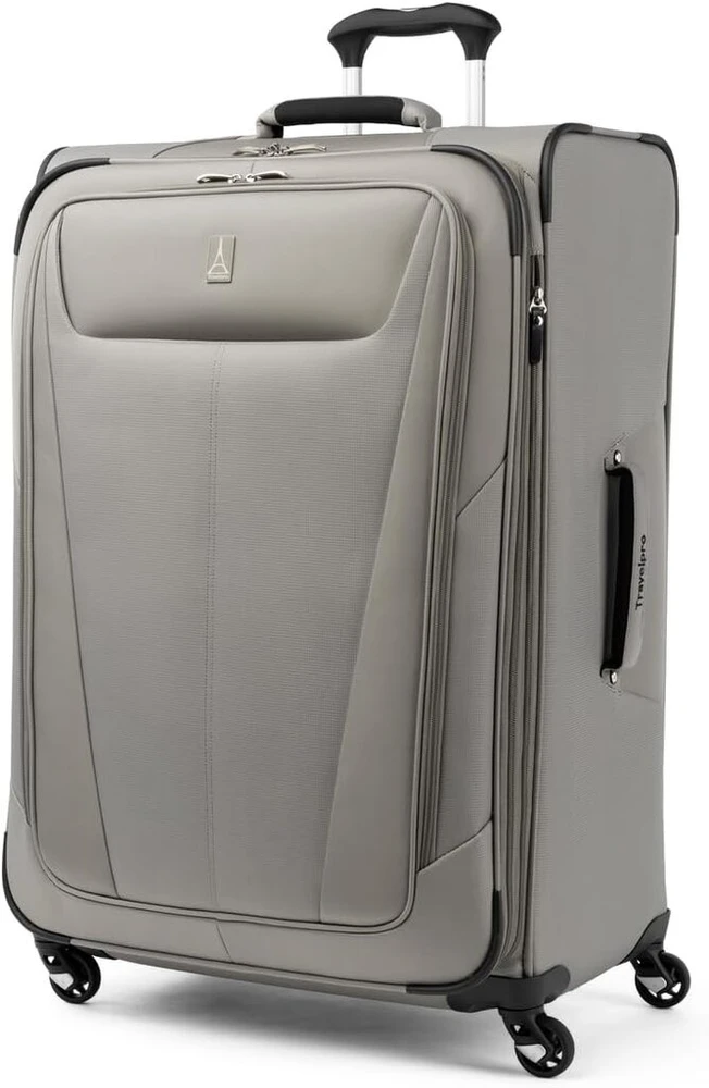 Travelpro Maxlite 5 išplečiamas rankinis bagažas su 4 ratukais, minkštas krepšys po sėdyne, lengvas lagaminas, minkštas išorinis audinys vyrams ir moterims, 2 dalių rinkinys, champagne spalvos, Maxlite 5 Softside išplečiamas sukamasis ratas