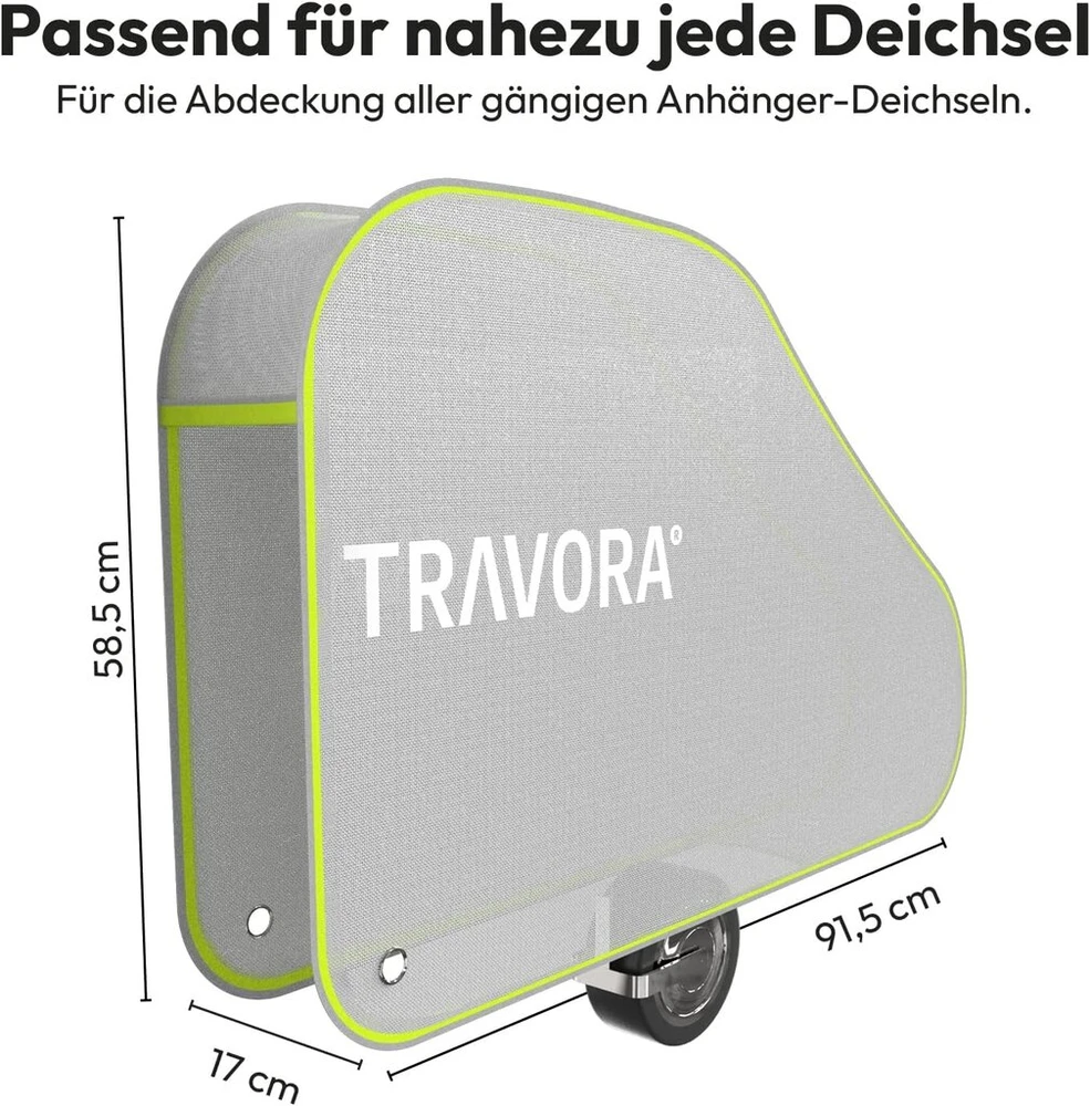 Travora Priekabos grąžulo uždangalas - atspindintis apsauginis priekabos grąžulo uždangalas su priekabos užraktu ir apsauga nuo siūbavimo - universalus grąžulo uždangalas su tvirtomis diržo sagtimis
