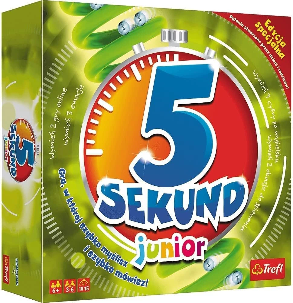 Trefl, 5 seconds junior special edition, klubinis žaidimas, šeimos knyga, stebinančios užklausos kortelės, smalsus dienos peilis, išgalvotas suknelės žaislas grong šeimoje, vaikams nuo 6 metų ir suaugusiems