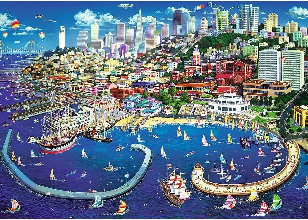 Trefl San Francisco Bay 2000 dalių dėlionė usa premium kokybė, skirta nuo 15 metų