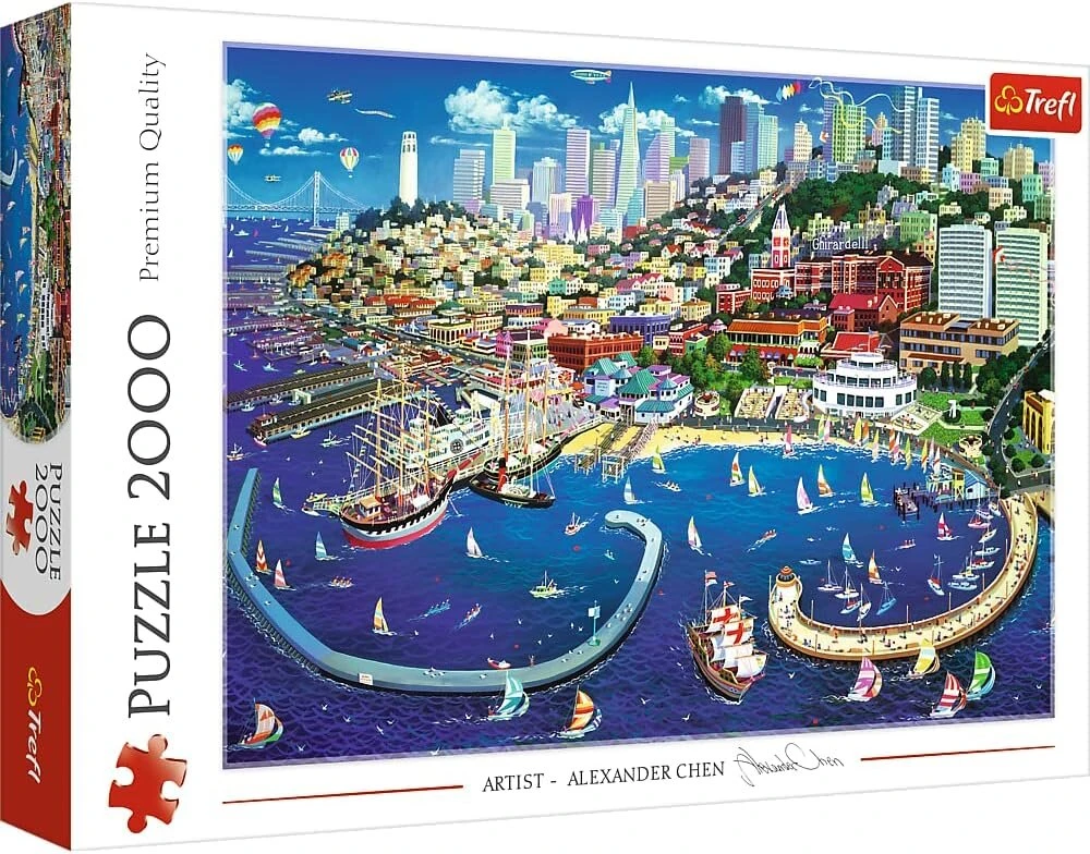 Trefl San Francisco Bay 2000 dalių dėlionė usa premium kokybė, skirta nuo 15 metų