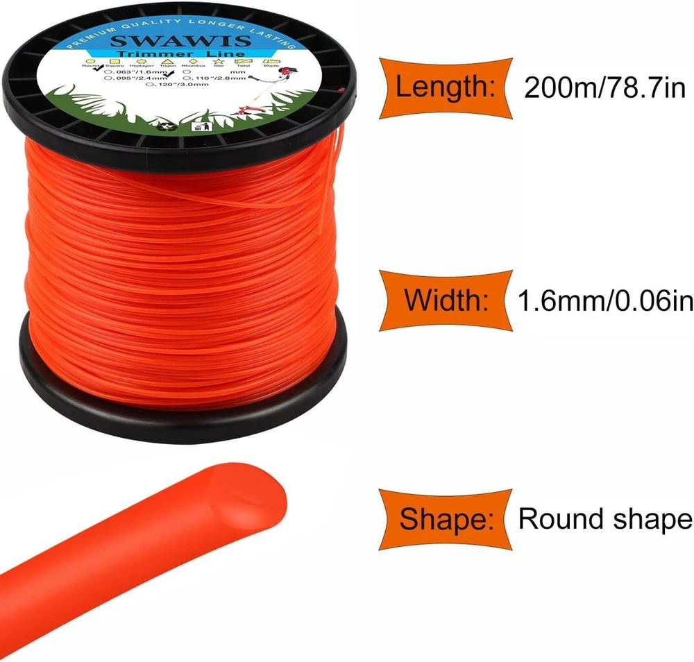 Trimerio valas 1,6 mm x 200 m