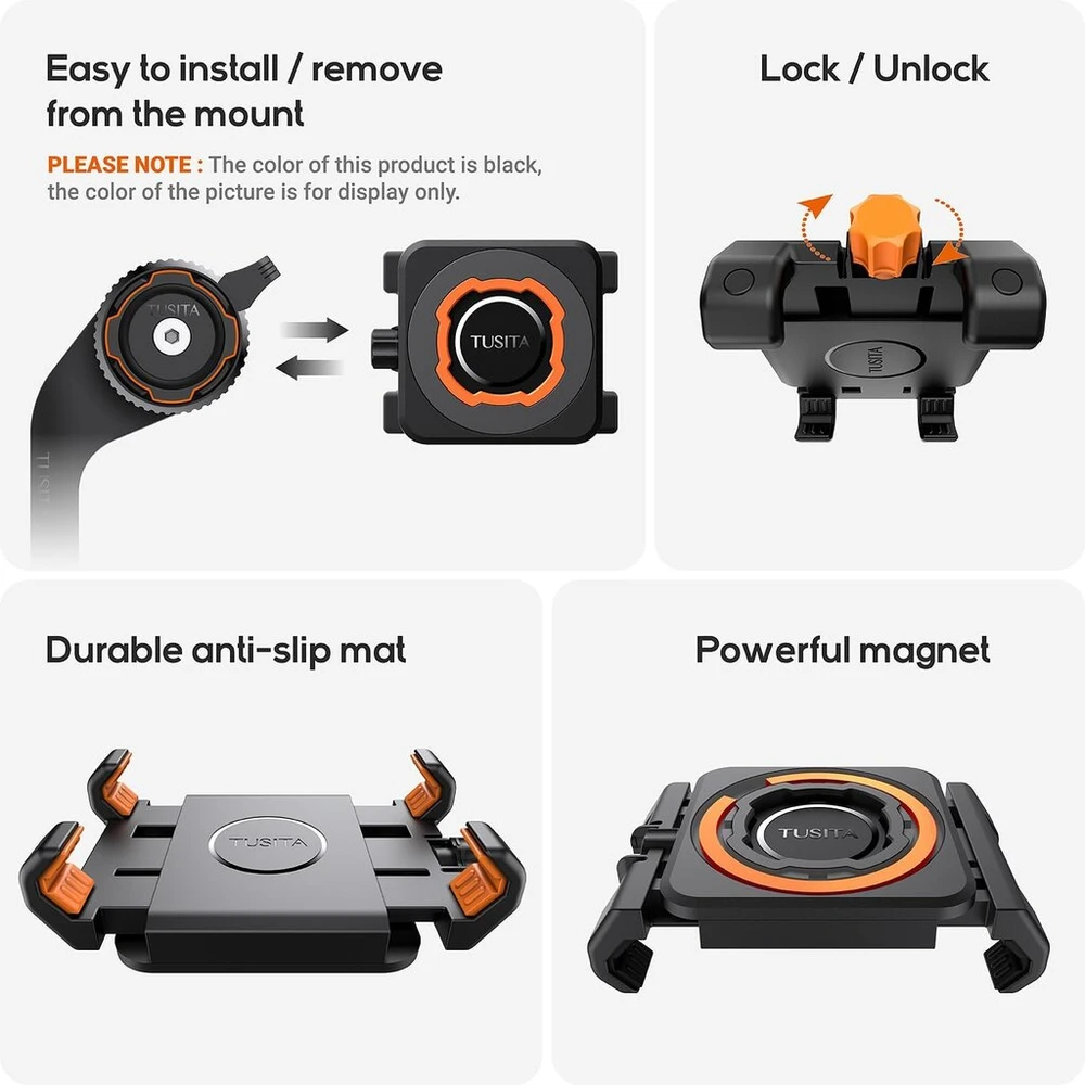 Tusita Lock universalus telefono laikiklis - adapterio spaustukas, suderinamas su Quad Lock laikikliu
