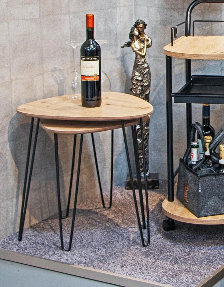 TV staliukas Haku Möbel staliukas šoninis ąžuolas juodas šviesus ąžuolas Mdf metalas matmenys P 40 x A 43 x G 40 cm stilius: modernus