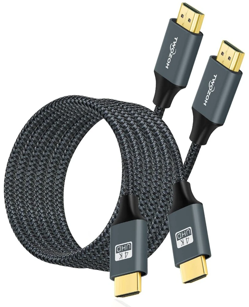 Twozoh 4k Hdmi kabelis 0,3 m, 2 vnt., nailoninis pynimas, didelės spartos Hdmi į Hdmi kabelis, palaiko 3d/4k @ 60hz/2160p/1080p
