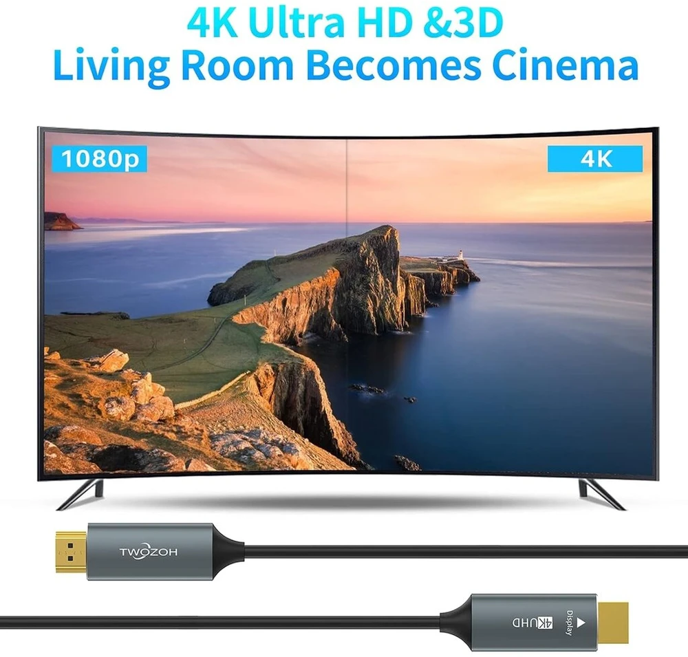 Twozoh Hdmi optinis kabelis 10 m, 2.0 4k/60hz 18gbps