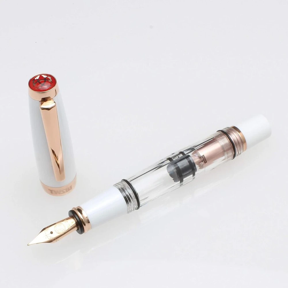Twsbi M7448300 Diamond Mini Rosegold Ii plunksnakotis Stub 1.1 Baltas