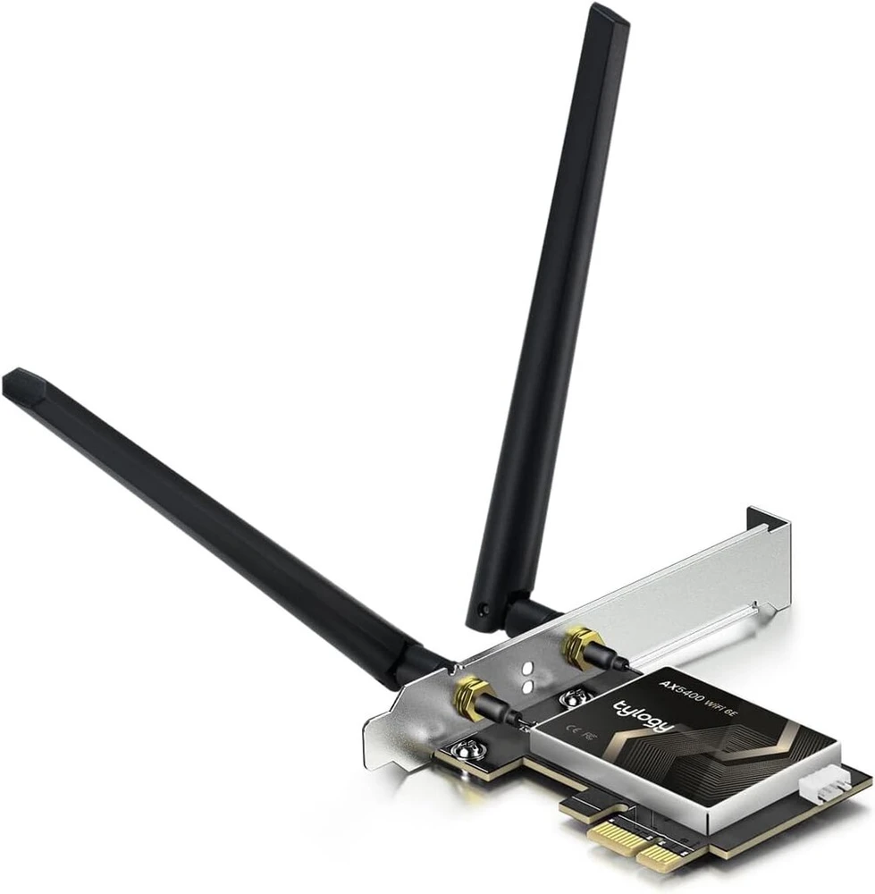 Tylogy Wifi 6e Axe5400mbps Bluetooth 5.3 tri-bands 6ghz/5ghz/2.4ghz Wpa3 itin didelio stiprinimo išorinės antenos Realtek Rtl8852ce 160mhz suderinamas su Windows 10/11